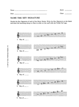 Name the Key Signature Printable (3rd - 9th Grade) - TeacherVision.com