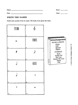 Write the Names of Music Symbols