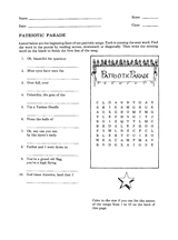 Patriotic Songs Wordsearch