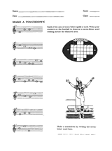 Make a Touchdown -- Musical Notes Word Puzzle