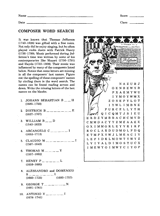 Composer Wordsearch