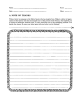 A Note of Thanks for Music