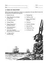 Holiday Songs -- Matching Activity