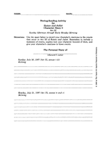 Romeo and Juliet Character Diary 3 – Act III