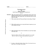 Romeo and Juliet &ndash; Small Group Discussion to Check Comprehension Act III