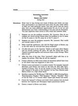 Romeo and Juliet &ndash; Extending Activities I