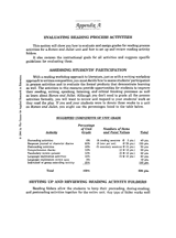 Appendix A &ndash; Evaluating Reading Process Activities