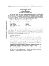 Romeo and Juliet - Directions for Character Diary