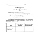 Romeo and Juliet &ndash; Mercutio Act I Guide to Character Development