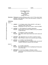 Romeo and Juliet &ndash; Vocabulary for Prologue and Act II