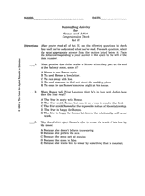 Romeo and Juliet &ndash; Comprehension Check Act II