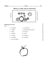 ¡Ponga la mesa para el desayuno!