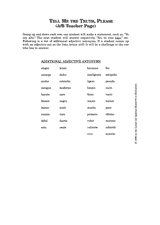 Tell Me the Truth, Please (A/B Teacher Page)