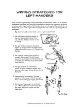 Writing Strategies for Left-Handers