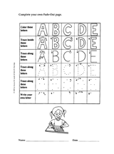 Fade-Out Uppercase A-E Activity