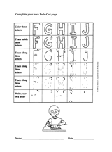 Fade-Out Uppercase F-J Activity