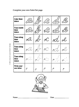Fade-Out Lowercase Cursive 'a-e' Activity