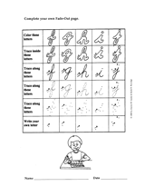 Fade-Out Lowercase Cursive 'f-j' Activity