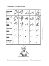 Fade-Out Lowercase Cursive 'p-t' Activity