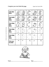 Fade-Out Uppercase Cursive A-E Activity