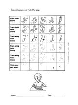 Fade-Out Uppercase Cursive F-J Activity