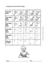 Fade-Out Uppercase Cursive P-T Activity