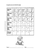 Fade-Out Uppercase Cursive U-Y Activity