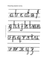 Modern Cursive Channeling Alphabet Activity