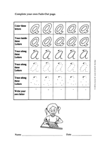 Fade-Out Lowercase Modern Cursive 'a' Activity
