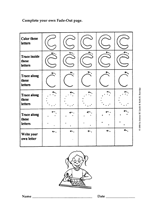 Fade-Out Lowercase Modern Cursive 'c' Activity