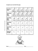 Fade-Out Lowercase Modern Cursive 'd' Activity