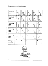 Fade-Out Lowercase Modern Cursive 'h' Activity