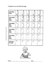 Fade-Out Lowercase Modern Cursive 'j' Activity