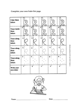 Fade-Out Lowercase Modern Cursive 'k' Activity