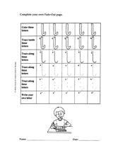 Fade-Out Lowercase Modern Cursive 'l' Activity