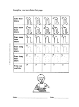 Fade-Out Lowercase Modern Cursive 'n' Activity