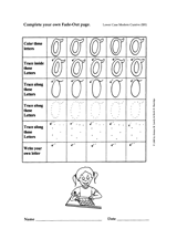 Fade-Out Lowercase Modern Cursive 'o' Activity