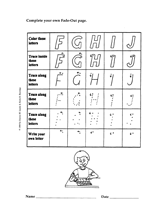 Fade-Out Uppercase Modern Cursive F-J Activity