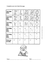 Fade-Out Uppercase Modern Cursive K-O Activity