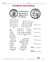 Presidents' Day Math Problems Printable (4th-8th Grade