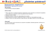 ¿Cuántas palabras? (actividades del grupo)