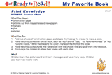My Favorite Book (Group Activity)
