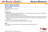 Name Memory (Group Activity)