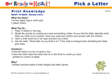 Pick a Letter (Group Activity)