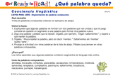 ¿Qué palabra queda? (actividades del grupo)