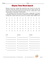 Rhyme Time Word Search