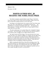Martin Luther King Jr. Receives the Nobel Peace Prize