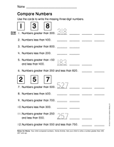 Numbers to 1,000: Compare Numbers (Gr. 2)