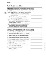 Feet, Yards, and Miles (Gr. 5)