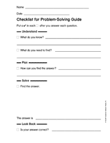 Checklist for Problem-Solving Guide 1